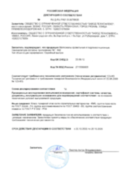 Пожарная декларация Мастики и праймеры Выборг 20.10.2020