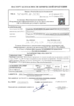 Паспорт безопасности Герметик ТЕХНОНИКОЛЬ кровельный битумно-полимерный 22.02.2028